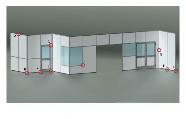double-sided quarter inch cleanroom wall system